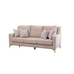 Woodbury 3-Seater Velvet Fabric & Metal Sofa Pan Emirates