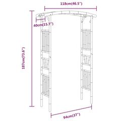 vidaXL Rose Arch Bamboo 118x40x187 cm