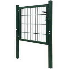 vidaXL Steel Single 2D Fence Gate (106 x 130 cm, Green)