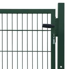 vidaXL Steel Single 2D Fence Gate (106 x 130 cm, Green)