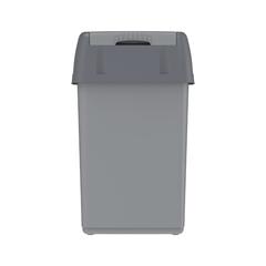 Cosmoplast Plastic Flip-Top Waste Bin W/Swing Lid (46 L, Pearl Silver)