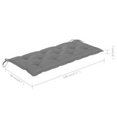 vidaXL Garden Bench with Cushion 120 cm Bamboo (Grey)