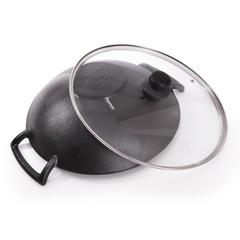 Fissman Cast Iron Wok W/Glass Lid (35 cm)