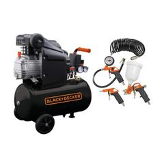 Black + Decker Air Compressor W/24 L Tank & Air Tools Kit (116 PSI, 230 V)