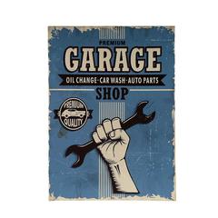 لوحة فنية جدارية قماشية  بطبعة جراج حول الإمارات (50 × 70 سم ، أزرق)