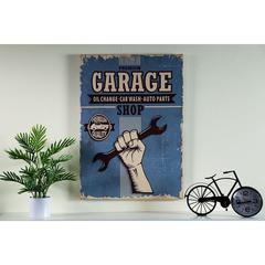 لوحة فنية جدارية قماشية  بطبعة جراج حول الإمارات (50 × 70 سم ، أزرق)