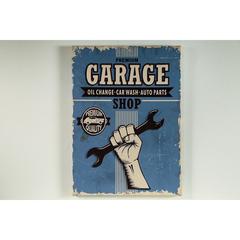 لوحة فنية جدارية قماشية  بطبعة جراج حول الإمارات (50 × 70 سم ، أزرق)