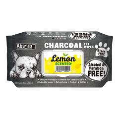 Absolute Pet Absorb Plus Charcoal Pet Wipes (Lemon, 80 Sheets)