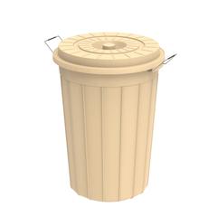 Cosmoplast Round Plastic Drum W/Lid (125 L, Ivory)