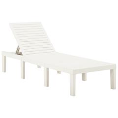 vidaXL Sun Lounger Plastic White