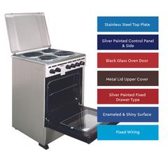 Nobel Freestanding 4-Burner Hotplate Electric Cooker & Oven, NGC5400S (50 x 50 cm)