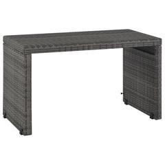 2-Seater Poly Rattan Outdoor Bench Dining Set W/Cushions vidaXL (Grey)