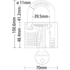 Stanley Brass Standard Shackle Padlock W/3 Keys (70 mm)
