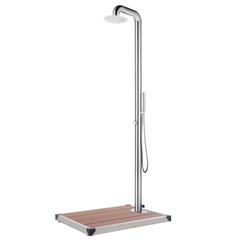 vidaXL Garden Shower with Brown Base 230 cm Stainless Steel (80 x 62 x 5 cm)