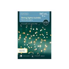 Kaemingk Lumineo Micro LED 567 Bulbs String Lights W/Twinkle Effect (900 cm, Warm White & Classic White)