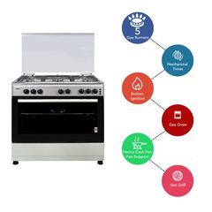 Nobel 5-Burner Gas Cooker, NGC9699 (90 x 60 cm)