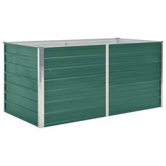 vidaXL Raised Garden Bed 160x80x77 cm Galvanized Steel Green