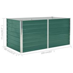 vidaXL Raised Garden Bed 160x80x77 cm Galvanized Steel Green