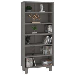 vidaXL Solid Pine Wood CD Cabinet (45 x 18 x 100 cm, Light Gray)