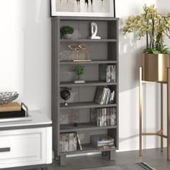 vidaXL Solid Pine Wood CD Cabinet (45 x 18 x 100 cm, Light Gray)