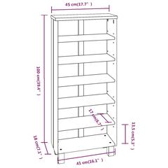 vidaXL Solid Pine Wood CD Cabinet (45 x 18 x 100 cm, Light Gray)