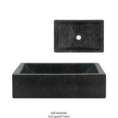 vidaXL Sink 45x30x12 cm Marble Black
