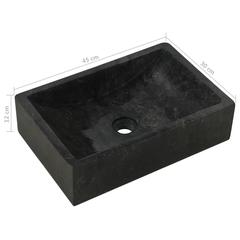 vidaXL Sink 45x30x12 cm Marble Black