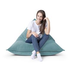 Lanny Mini Sloppy Velvet Bean Bag (Turquoise, 120 x 140 cm)