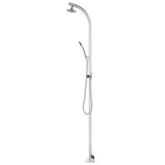 vidaXL Garden Shower with Grey Base 220 cm Aluminum (80 x 62 x 5 cm)