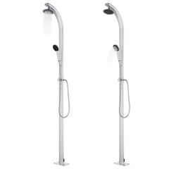 vidaXL Garden Shower with Grey Base 220 cm Aluminum (80 x 62 x 5 cm)