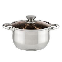 Muhler Stainless Steel Cooking Pot W/Glass Lid, MR-462 (26 x 15 cm, 7 L)