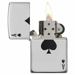 Zippo Simple Spade Design Windproof Lighter, 24011 250 (High Polish Chrome)