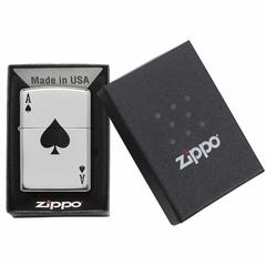 Zippo Simple Spade Design Windproof Lighter, 24011 250 (High Polish Chrome)