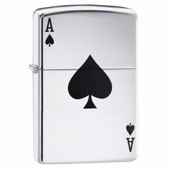 Zippo Simple Spade Design Windproof Lighter, 24011 250 (High Polish Chrome)