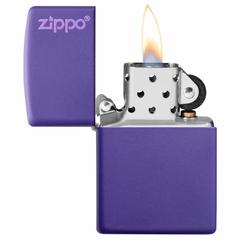 Zippo Classic Zippo Logo Windproof Lighter, 237ZL (Purple Matte)
