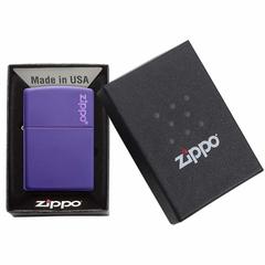Zippo Classic Zippo Logo Windproof Lighter, 237ZL (Purple Matte)