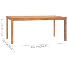 Solid Teak Wood Garden Dining Table vidaXL (180 x 90 x 77 cm)