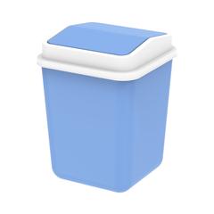 Cosmoplast Plastic Swivel Waste Bin W/Swing Lid (15 L, Sky Blue)