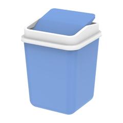 Cosmoplast Plastic Swivel Waste Bin W/Swing Lid (15 L, Sky Blue)