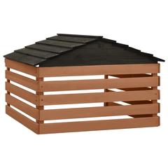 سقيفة مرآب جزازة العشب خشبية فيدا إكس إل (78 × 74 × 54 سم ، أسود / بني)