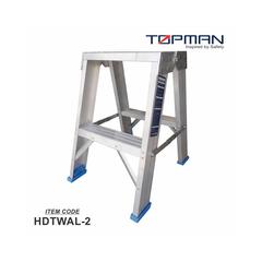 Topman Aluminum Heavy Duty 2-Step Double Sided Ladder, Hdtwal2 (58 x 39 x 23 cm)