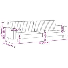 vidaXL 2-Seater Sofa Bed Black Velvet