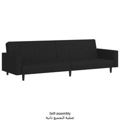vidaXL 2-Seater Sofa Bed Black Velvet