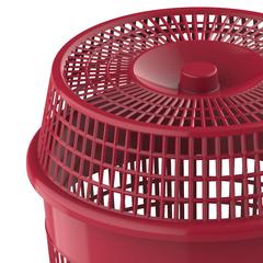 Cosmoplast Round Tall Plastic Laundry Bin W/Lid (65 L, Dark Red)