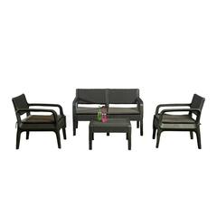 Norwood 4-Seater Plastic & Fabric Garden Sofa Set Pan Emirates
