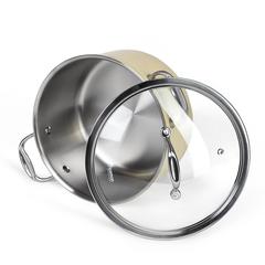 Fissman Brigitte Stainless Steel Stockpot W/Glass Lid (24 cm)