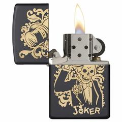 Zippo Bronze Joker Engraved Lighter, 29632 218 (Black Matte)