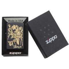 Zippo Bronze Joker Engraved Lighter, 29632 218 (Black Matte)