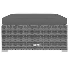 vidaXL 12 Piece Garden Lounge Set with Cushions Poly Rattan Grey 60 x 60 x 30 cm