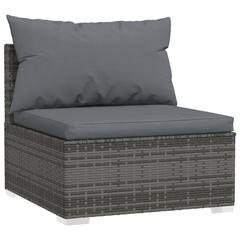 vidaXL 12 Piece Garden Lounge Set with Cushions Poly Rattan Grey 60 x 60 x 30 cm